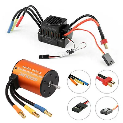 3650 4300KV Waterproof Brushless Motor With ESC Combo Set For 1/10 Scale RC Car • $63.99