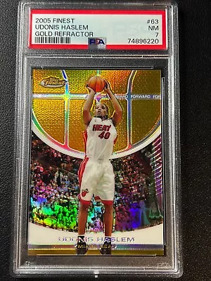 Udonis Haslem Psa 7 2005 Topps Finest #63 Gold Refractor Heat 07/39 • $47.99