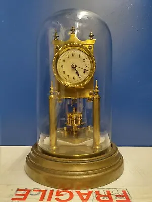 £240 • Buy Gustav Becker 400 Day Clock Anniversary Torsion Under Glass Dome