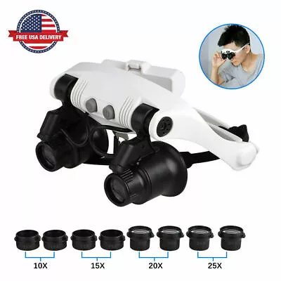 40x Magnifying Glass Loupes Loop Magnifier Jewelry Watch Repair Tool LED Light • $13.59