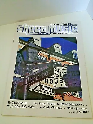 Vintage Sheet Music Magazine Guitar Piano Oct 1982 Jazz Polka Back Issue • $7