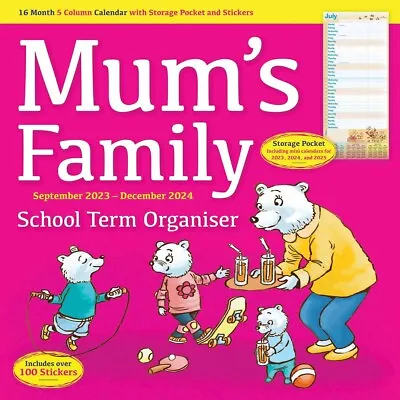 Mum's Family School Term Organiser 2024 - Lifestyle - Month To View • £8.48