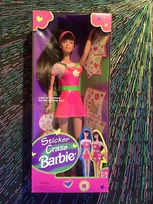 Vintage Sticker Craze Barbie Doll Brunette Edition #19914 1997 Mattel NIB Nice • $10