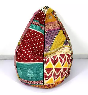 Handmade Vintage Cotton Kantha Floral Bohemian Home & Living Bean Bag Chairs • $48.60