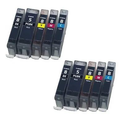 10 Ink Cartridge For Canon IP4500 IP5100 IP5200 IP5300 MP500 MP530 PGI5 CLI8 • £7.85