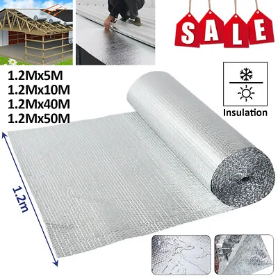 1.2M Wide 5M-50M Bubble Foil Insulation Shed Floor Wall Roof Sheds • £11.59
