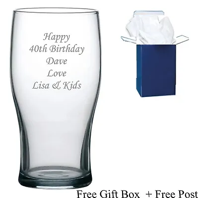 Personalised 18th 21st 30th Birthday Gifts Male Men  Boys Engraved Pint Glass  • £9.95