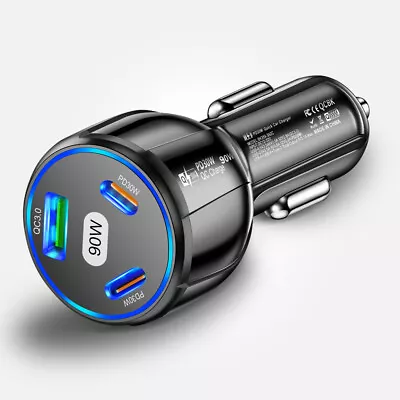 Multi Port Type C Cigarette Lighter Usb QC3.0&PD30W Fast Car Charger Adapter 90W • $7.51