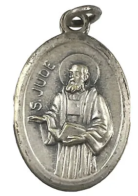 Vintage Catholic St Jude Silver Tone Religious Medal • $8.99