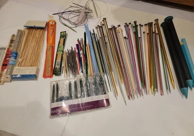 $65 • Buy Mixed Large Lot Of Vintage Knitting Needles, Crochet Hooks 200++