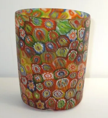Vtg Murano Art Glass Millefiori Tumbler Drinking Cup Hand Blown Thousand Flowers • $125