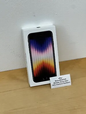 NEW Boxed Apple IPhone SE 3 64GB (2022) Midnight Unlocked - Mar 2025 Warranty UK • £329