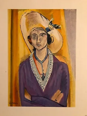 Henri Matisse Stone Lithograph  Les Chapeau Jaune  1954 Original Mourlot Print • $99