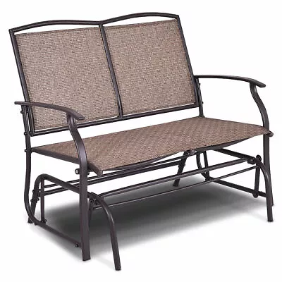Patio Loveseat Glider Rocking Bench Double Chair With Arm Backyard Outdoor • $89