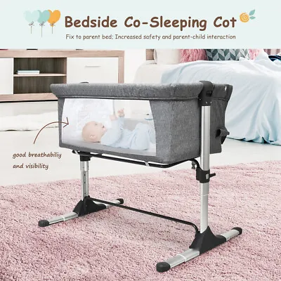 Co Sleeper Baby Bassinet Cot Crib Bedside Adjustable Height W/Mattress & Bag • $132.95