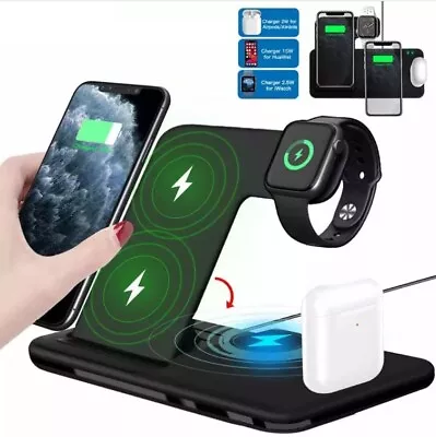 4in1 Foldable Wireless Charger  Fast Charging Station For Apple Watch IPhone • $34.19