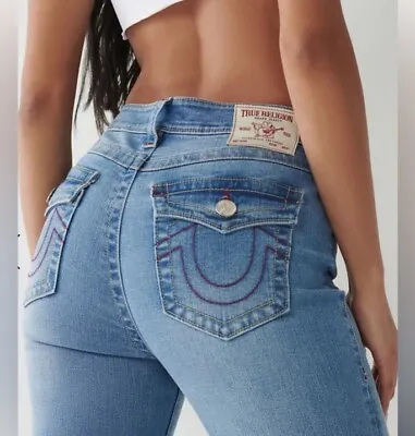 True Religion Jeans Womens Halle Flap Pocket High Rise Super Skinny $159 NWT 27 • $69.95