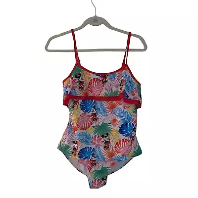 Disney Swimsuit Womens Size Large Multicolor Minnie Mouse Tropical One Piece  • $43.18