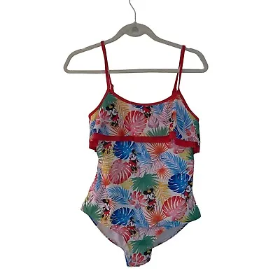 Disney Womens Swimsuit Size Large Multicolor Minnie Mouse Tropical One Piece • $42.33