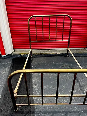 Antique Full Double Brass Bed Frame Early 1900's • $150