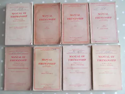 Vintage Job Lot X 8 Manual Of Firemanship Hmso Science Of Firefighting 1943-67 • £50