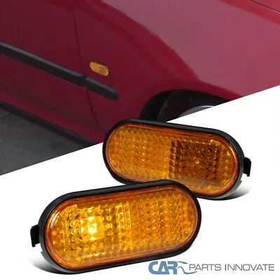 Fits 92-95 Honda Civic JDM Flat Fender Amber Side Markers Lights Signals Lamps • $13.25