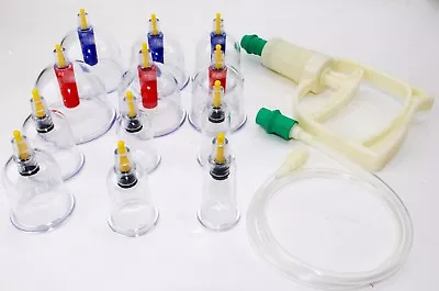 12 Pcs Vacuum Cupping Therapy Set With Pump Handle And Extensions US Seller • $13.99