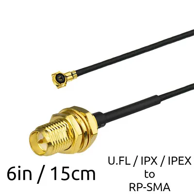 6  U.FL/IPX To RP-SMA Female Antenna WiFi Pigtail Cable Ufl Ipex 1.13mm Mini PCI • $2.69