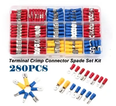 280PCS Assorted Crimp Spade Terminal Insulated Electrical Wire Connector Kit Set • $8.65