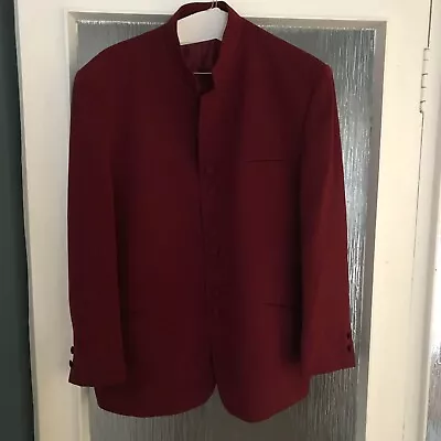 MENS MAROON MANDARIN/NEHRU/GRANDAD COLLAR SUIT - Size 44S Vittorio St Angelo • £40