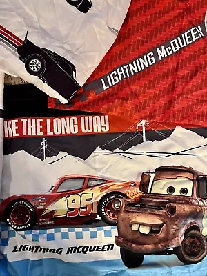 Disney Pixar Cars Lightning McQueen Tow Mater 4 Piece Twin Comforter Bed Set • $53.38