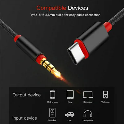 Type C USB-C To 3.5mm Male Audio Jack AUX Cable Adaptor For Car Stereo 2019 • £3.49