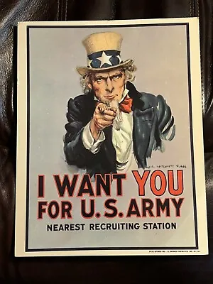 Vintage 1968 Vietnam Era Uncle Sam  I Want You  For U.S. Army Recruitment Poster • $20