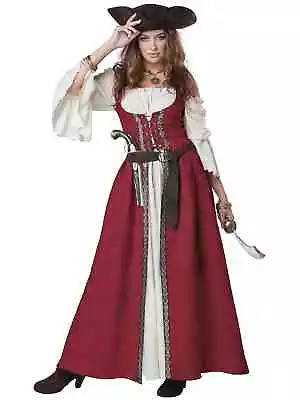 Medieval Beer Maid Maid Marion Pirate Renaissance Womens Costume Overdress S/M • £41.54