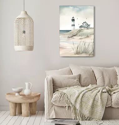 Lighthouse Sea Wall Art Canvas Framed Picture Print Living Room Decor • £19.99