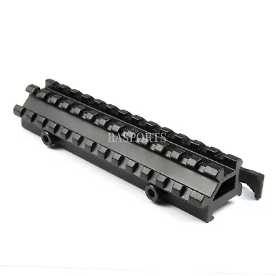 QD Quick Release 14 Slot Double Dual Picatinny Rail See Through Rifle Mount Rise • $14.99