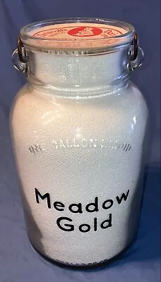 # Original MEADOW GOLD 1 One Gallon Wide Mouth 4  Milk Bottle Pyro Jug ACL  AV • $84.95