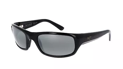 Maui Jim Stingray 103-02 Grey-gloss Black Wrap Polarized Sunglasses Authentic • $229