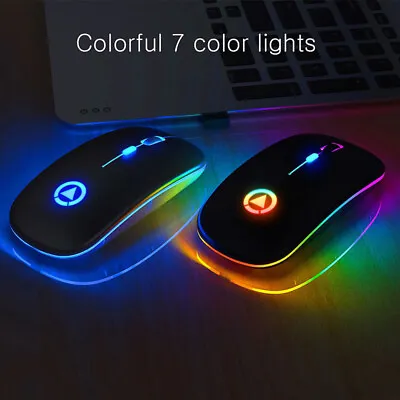 $15.75 • Buy Rechargeable Wireless Mouse Mice LED 2.4Ghz USB For Laptop Computer PC