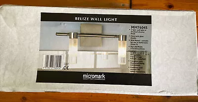 Belize Wall Light MM76045 2 Light Wall Light Brushed Chrome • £7