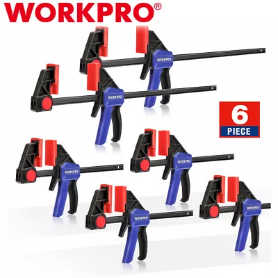 WORKPRO 6  12  Bar Clamp 6PC One-Handed Clamp/Spreader Light-Duty Wood Clamp Set • $43.99