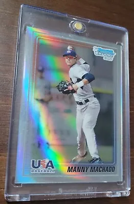 Manny Machado 2010 Bowman Chrome Rookie U.S.A. Refractor #/777 • $49.99