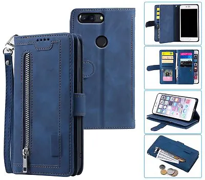 $13.50 • Buy Oneplus 5T All In One Suede Wallet Case Front Zip Pocket Lanyard
