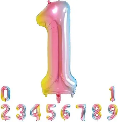 Number Balloons 32  40  Foil Birthday Party Large Giant Helium Air Decoration • £1.68