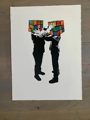 Hijack Print ‘Puzzled’ Unique Hand-Finished Original Signed Art *Mr. Brainwash • $780