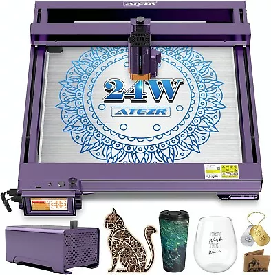 ATEZR 130W Laser Engraver With Air Assist 24W Laser Output Power For Wood/Metal • $579.99