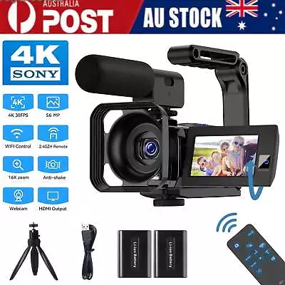 4K Video Camera 56MP WiFi Digital YouTube Vlogging Camera Camcorder Night Vision • $199.59