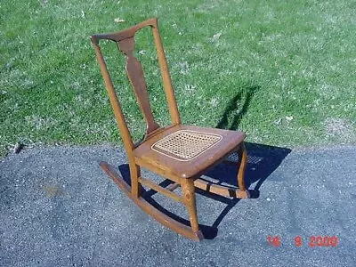 Rare Antique 1900's Stomps-burkhardt Oak Rocking Chair • $49.99