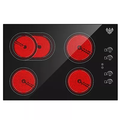 Electric Radiant Cooktop Built-in 4 Burner Electric Stove Top Knob Control 220V • $246.99