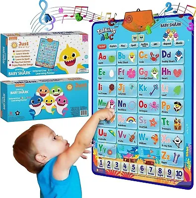Baby Shark Talking And Signing Alphabet Learning Poster Toddler Educational Toy • £23.99